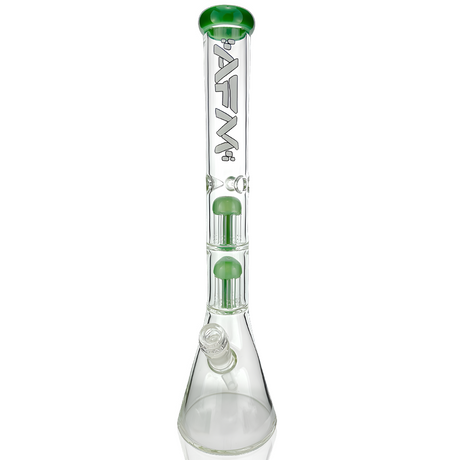 AFM Hitter Double Arm Perc 9mm Beaker Bong in Forest Green with Showerhead Perc, Front View