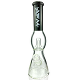 AFM Glass 12" UFO Sleeve Beaker Bong with Showerhead Perc, Front View on White Background