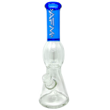 12" AFM Glass Beaker Bong with UFO Sleeve and Showerhead Perc in Ink Blue - Front View