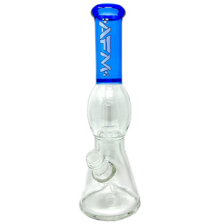 12" AFM Glass Beaker Bong with UFO Sleeve and Showerhead Perc in Ink Blue - Front View