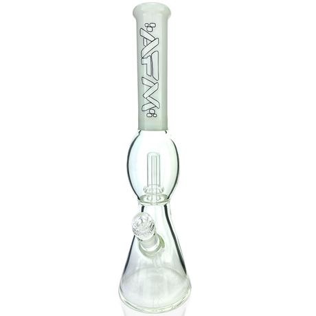 AFM 18" UFO Color Sleeve Glass Beaker Bong with Showerhead Perc, Front View on White Background