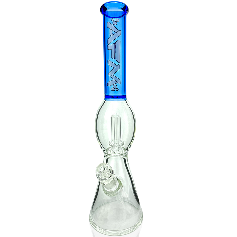 AFM 18" UFO Color Sleeve Glass Beaker Bong with Showerhead Perc, Front View