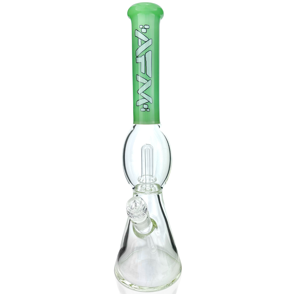 AFM 18" UFO Color Sleeve Glass Beaker Bong with Showerhead Perc Front View