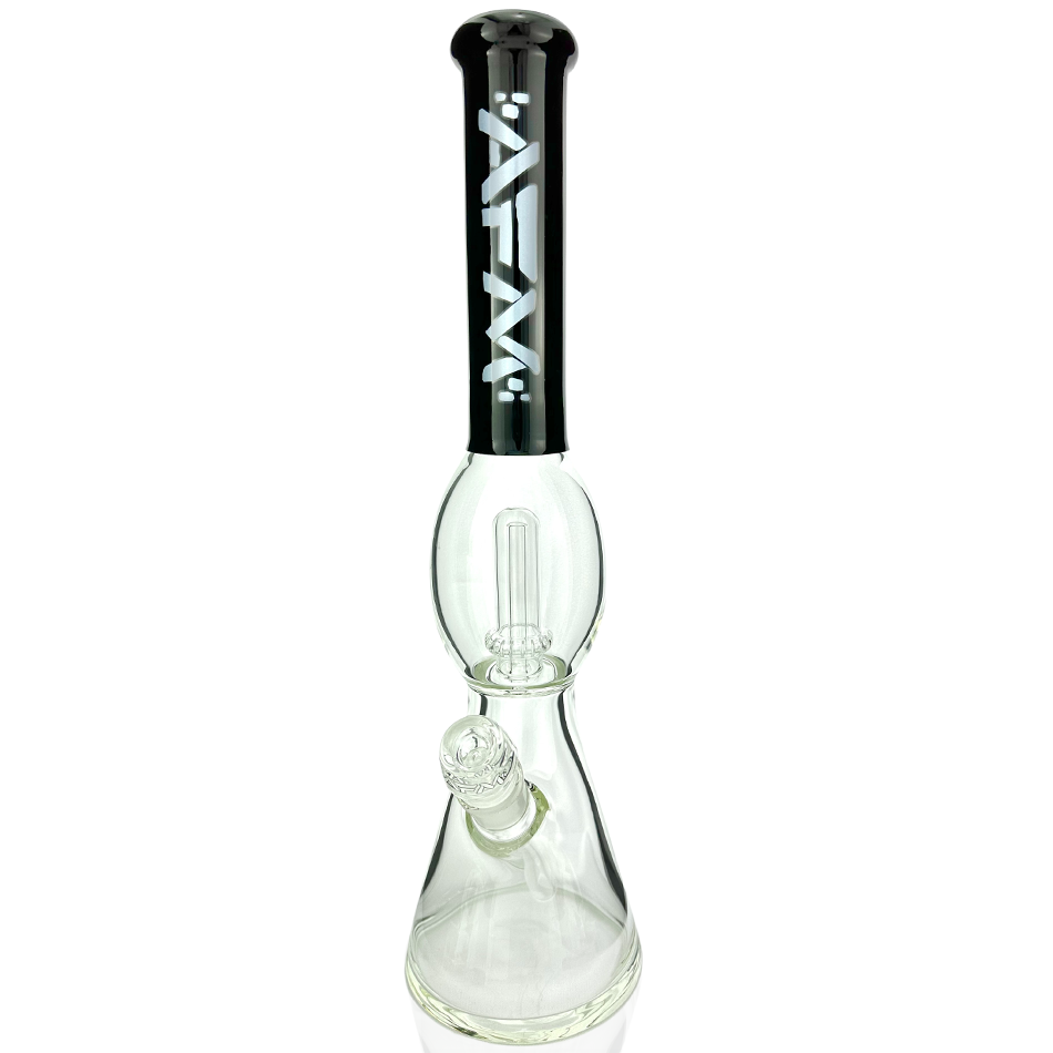 18" AFM UFO Color Sleeve Glass Beaker Bong with Showerhead Perc, Front View