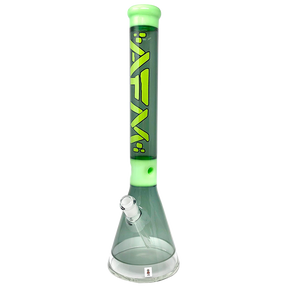 18" AFM Pulsar Color Glass Beaker Bong in Smokey/Slime with 14mm Female Joint