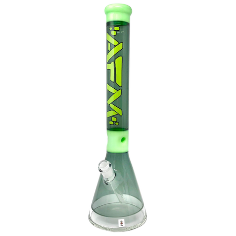 18" AFM Pulsar Color Glass Beaker Bong in Smokey/Slime with 14mm Female Joint