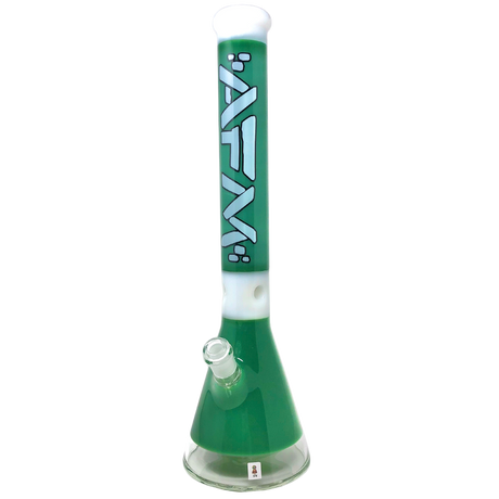 18" AFM Pulsar Glass Beaker Bong in Green with Showerhead Perc and Borosilicate Build - Front View