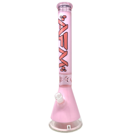 AFM 18" Pulsar Pink Glass Beaker Bong with 14mm Female Joint on White Background