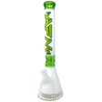 Pulsar Beaker Bong 18" Clear Bottom with Lime/White Accents - Front View