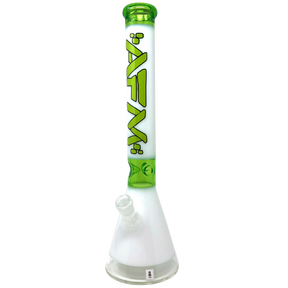 Pulsar Beaker Bong 18" Clear Bottom with Lime/White Accents - Front View