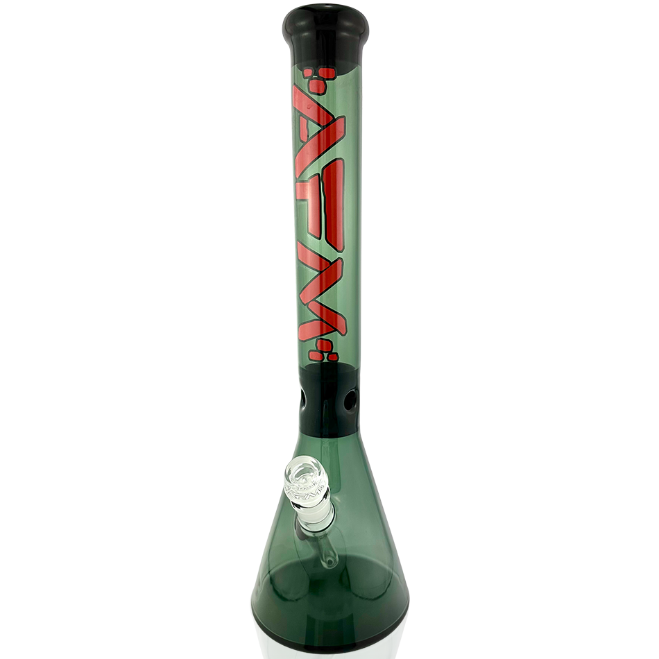 AFM 18" Pulsar Color Glass Beaker Bong with Fixed Downstem and Female Joint - Front View