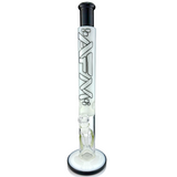 AFM 18" Lightbeam Ivory Straight Tube Bong with 14mm Female Joint on White Background