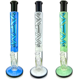 AFM Glass Straight Tube Bongs in Blue, White, Mint - 18" Tall Borosilicate with Female Joint