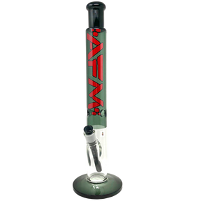 AFM 18" Lightbeam Smokey Straight Tube Bong with Showerhead Perc, Front View