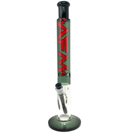 AFM 18" Lightbeam Smokey Straight Tube Bong with Showerhead Perc, Front View