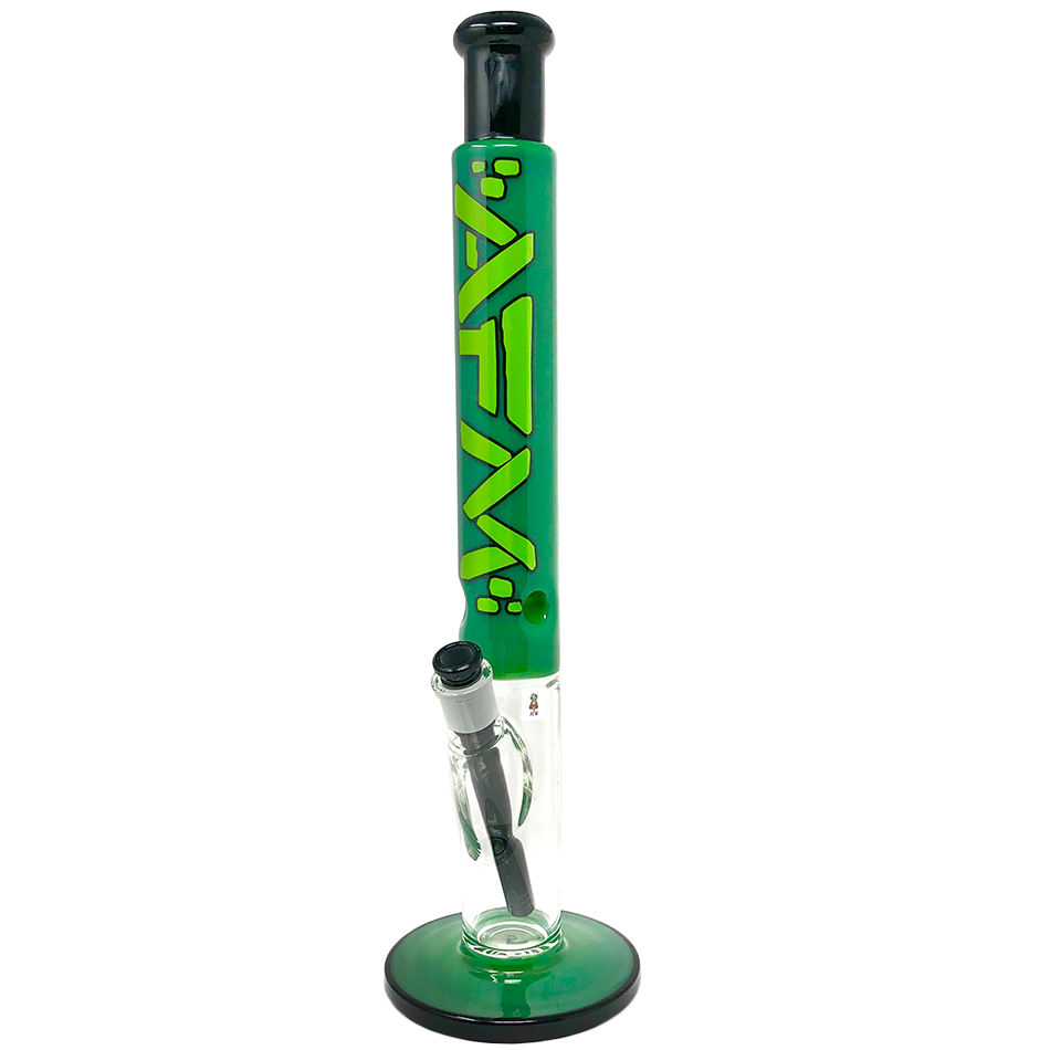 AFM 18" Lightbeam Forest Green Straight Tube Bong with 14mm Female Joint