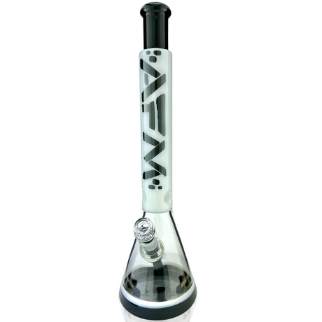 18" AFM Quasar Glass Beaker Bong in Ivory with Showerhead Perc and Borosilicate Glass