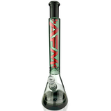 AFM 18" Quasar Glass Beaker Bong in Smokey Color with Bold Branding - Front View