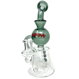 9" AFM Bubble Head Recycler Dab Rig with 14mm Female Joint, Front View on White Background