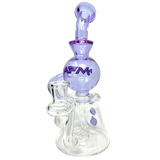 AFM 9" Bubble Head Recycler Dab Rig with 14mm Female Joint and Borosilicate Glass, Front View