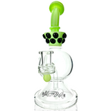 9" AFM Crown Glass Dab Rig with Showerhead Perc and Bent Neck Design, Front View