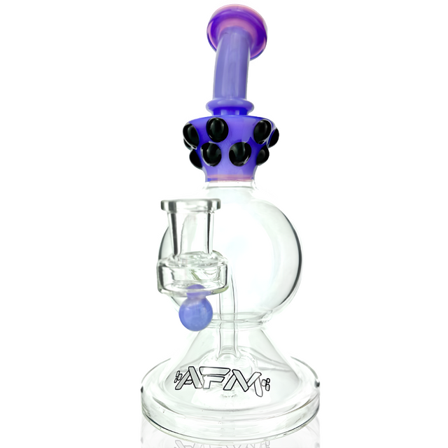 9" AFM Crown Glass Dab Rig with Showerhead Perc and Bent Neck