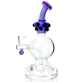 9" AFM Crown Glass Dab Rig with Bent Neck and Showerhead Perc, Front View on White Background