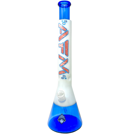 18" AFM Glass Donut Quasar Beaker Bong with Showerhead Perc and Bent Neck Design