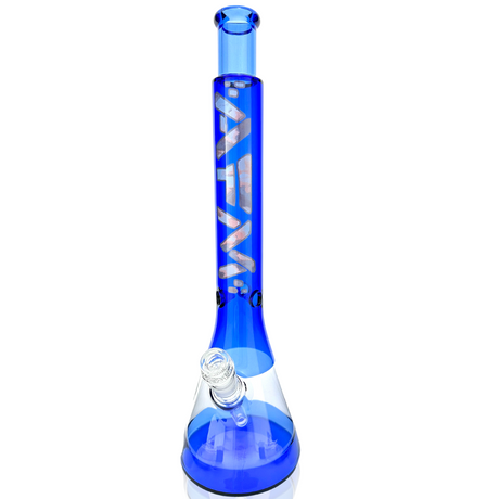 18" AFM Quasar Glass Cotton Candy Beaker Bong in Blue with Clear Bowl - Front View