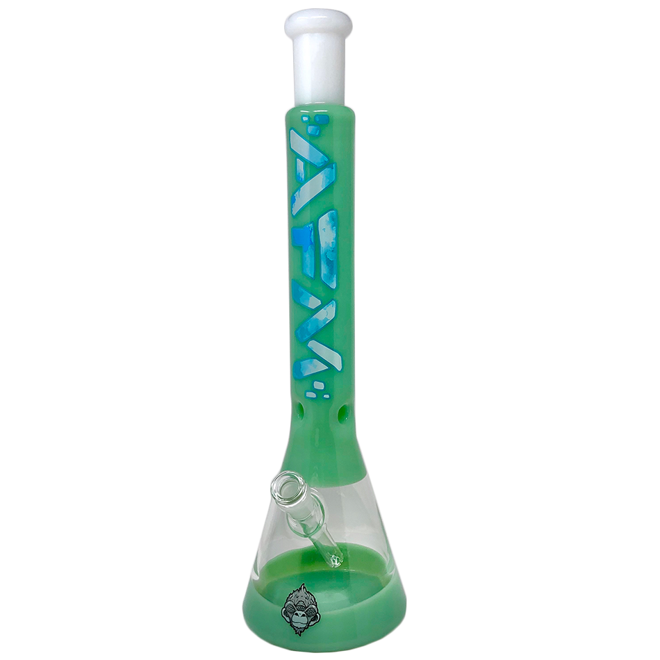 18" AFM Quasar Glass Sky Beaker Bong with Showerhead Perc, Front View on White Background