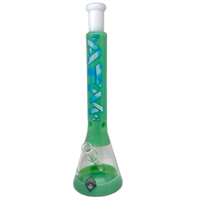 18" AFM Quasar Glass Sky Beaker Bong with Showerhead Perc, Front View on White Background