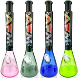 AFM Mind Expander Pink, Green, Blue, and Neon Glass Beaker Bongs with Showerhead Perc