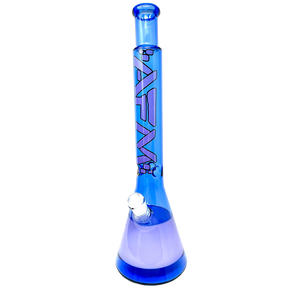 18" AFM Quasar Glass Beaker Bong in Ink Blue/Purple with Showerhead Perc - Front View