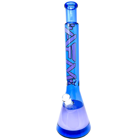 18" AFM Quasar Glass Beaker Bong in Ink Blue/Purple with Showerhead Perc - Front View