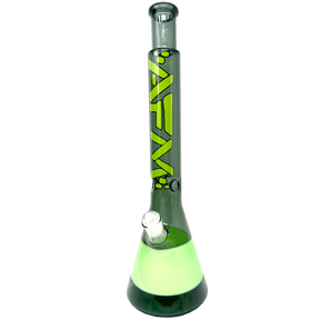 18" AFM Quasar Glass Beaker Bong in Smokey/Mint with 14mm Female Joint - Front View