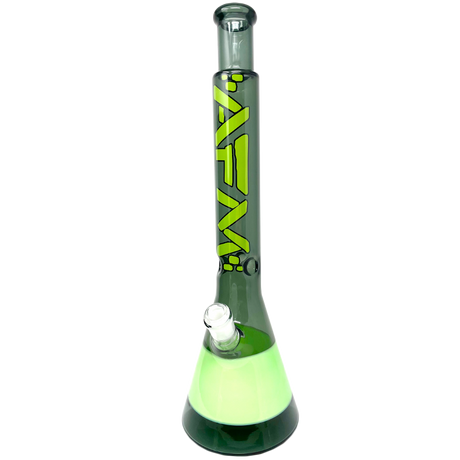 18" AFM Quasar Glass Beaker Bong in Smokey/Mint with 14mm Female Joint - Front View