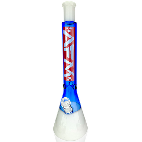 AFM 18" Quasar Beaker Bong in Ink Blue/Ivory with Showerhead Perc, Front View