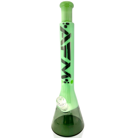 AFM Quasar Glass Beaker Bong 18" in Mint/Smokey with Showerhead Perc, Front View