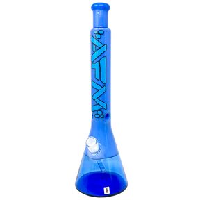 18" AFM Quasar Glass Beaker Bong in Double Blue with Showerhead Perc - Front View