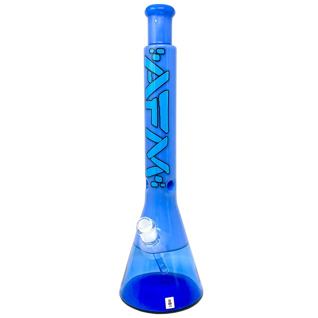 18" AFM Quasar Glass Beaker Bong in Double Blue with Showerhead Perc - Front View