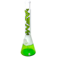 18" AFM Quasar Glass Beaker Bong in Ivory/Lime with 14mm Female Joint - Front View