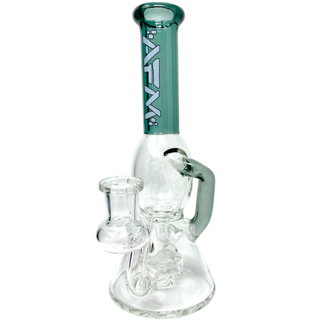 8" AFM Bubble Glass Recycler Dab Rig with Showerhead Perc and Bent Neck