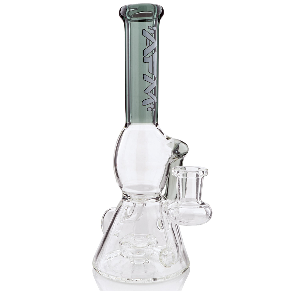 8" AFM Bubble Glass Recycler Dab Rig with Showerhead Perc and Bent Neck