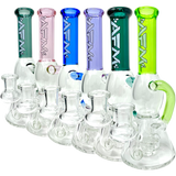 Assortment of 8" AFM Bubble Glass Recycler Dab Rigs with Showerhead Perc in various colors