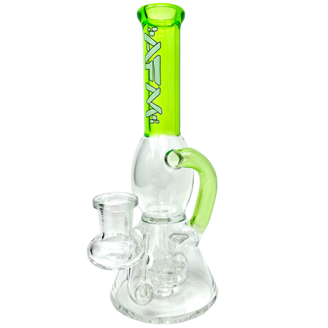 8" AFM Bubble Glass Recycler Dab Rig with Showerhead Perc and Bent Neck