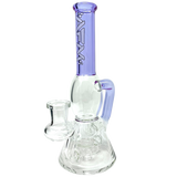 AFM 8" Bubble Glass Recycler Dab Rig with Showerhead Perc and Bent Neck - Front View