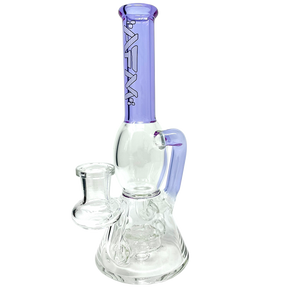 AFM 8" Bubble Glass Recycler Dab Rig with Showerhead Perc and Bent Neck - Front View