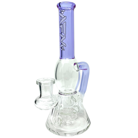 AFM 8" Bubble Glass Recycler Dab Rig with Showerhead Perc and Bent Neck - Front View