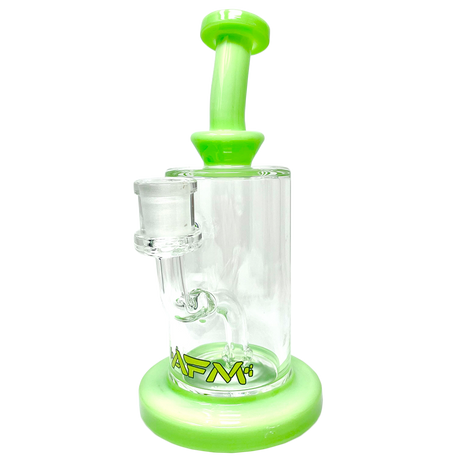 8" AFM Milky Green Glass Dab Rig with Bent Neck and 14mm Female Joint - Front View