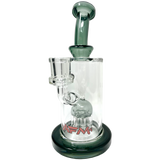 AFM 8" Daisy Arm Perc Glass Dab Rig with Bent Neck and Showerhead Perc - Front View